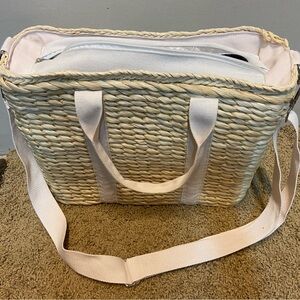 Stylish Cream Woven Tote Bag